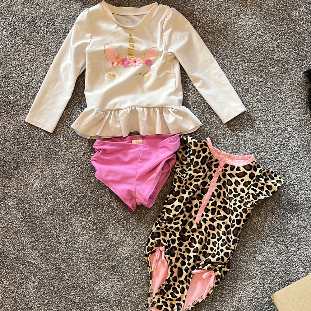 Two cat & Jack toddler girls bathing suits